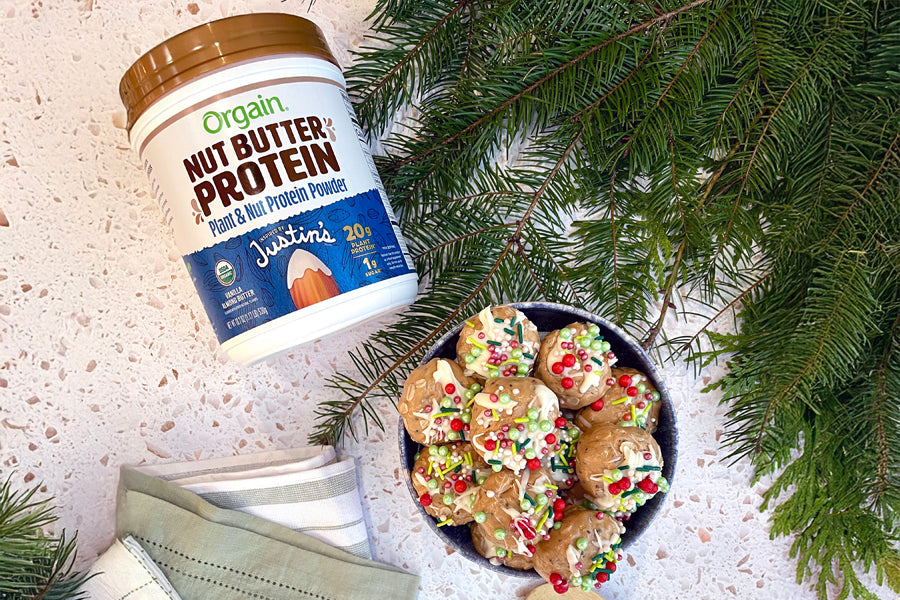 Justin's Orgain nut butter protein bites