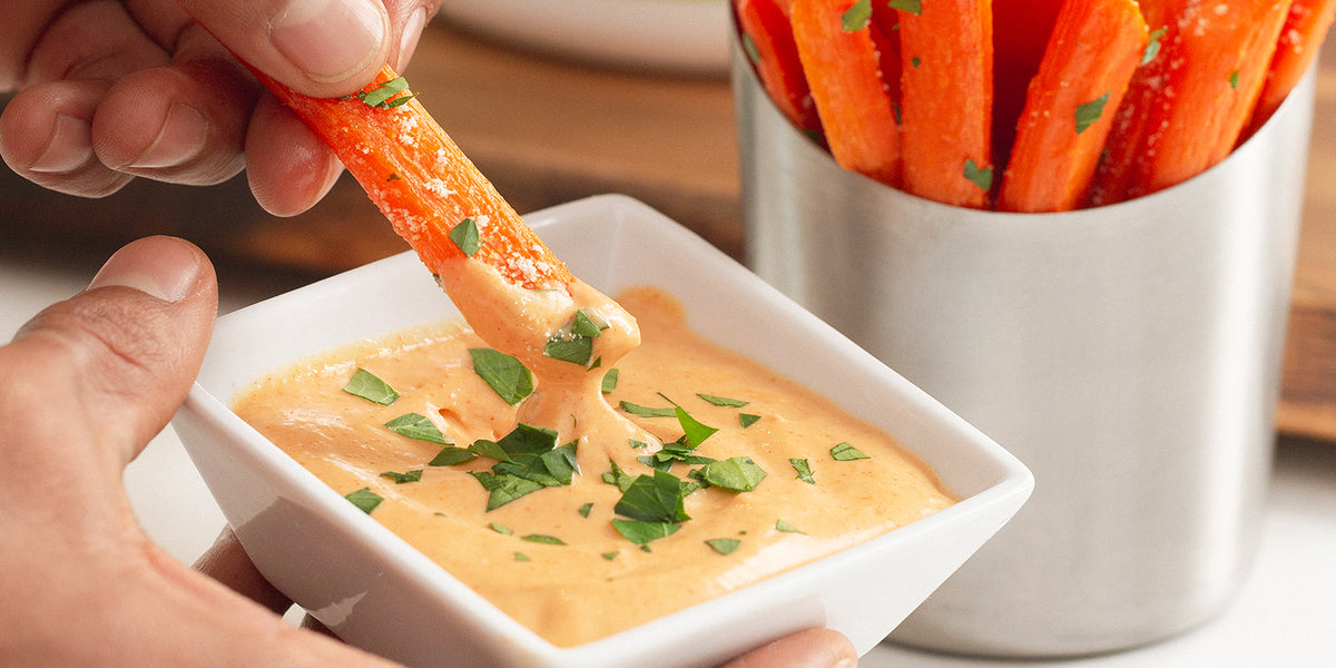 Carrot Fries with Vegan Protein Fry Sauce