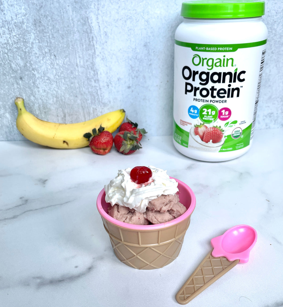 Strawberries & Cream Protein Ice Cream