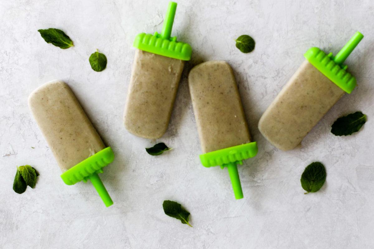 Vegan Vanilla Mint Protein Popsicles