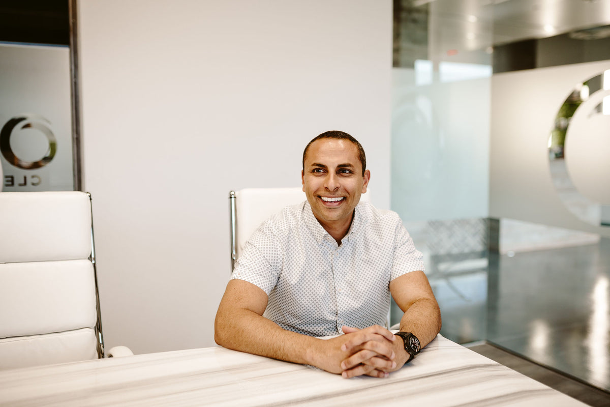 Orgain Founder Dr Andrew Abraham in the office||