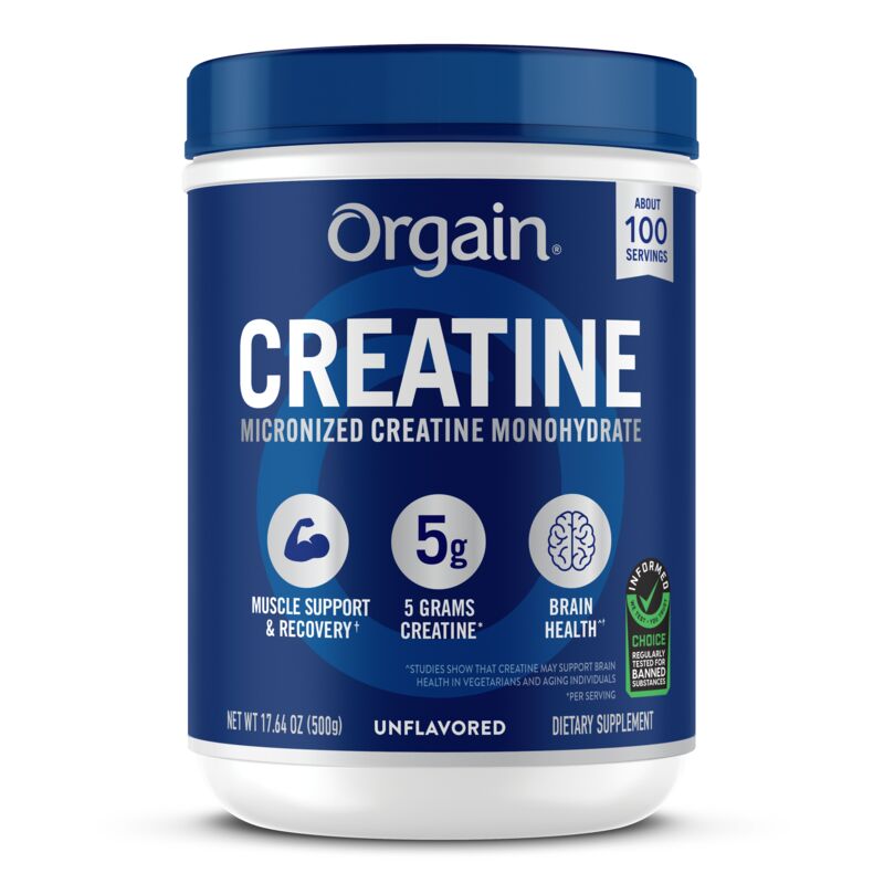 Front of Orgain Creatine Powder - Unflavored - 17.64oz 