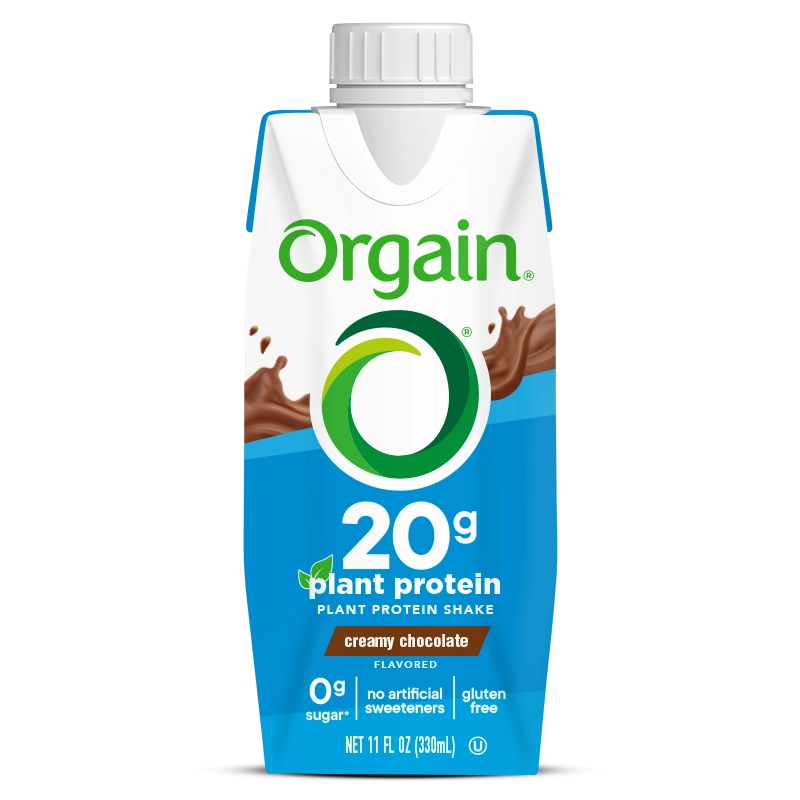 Front of 20g Plant-Based Protein Shake Creamy Chocolate Flavor 