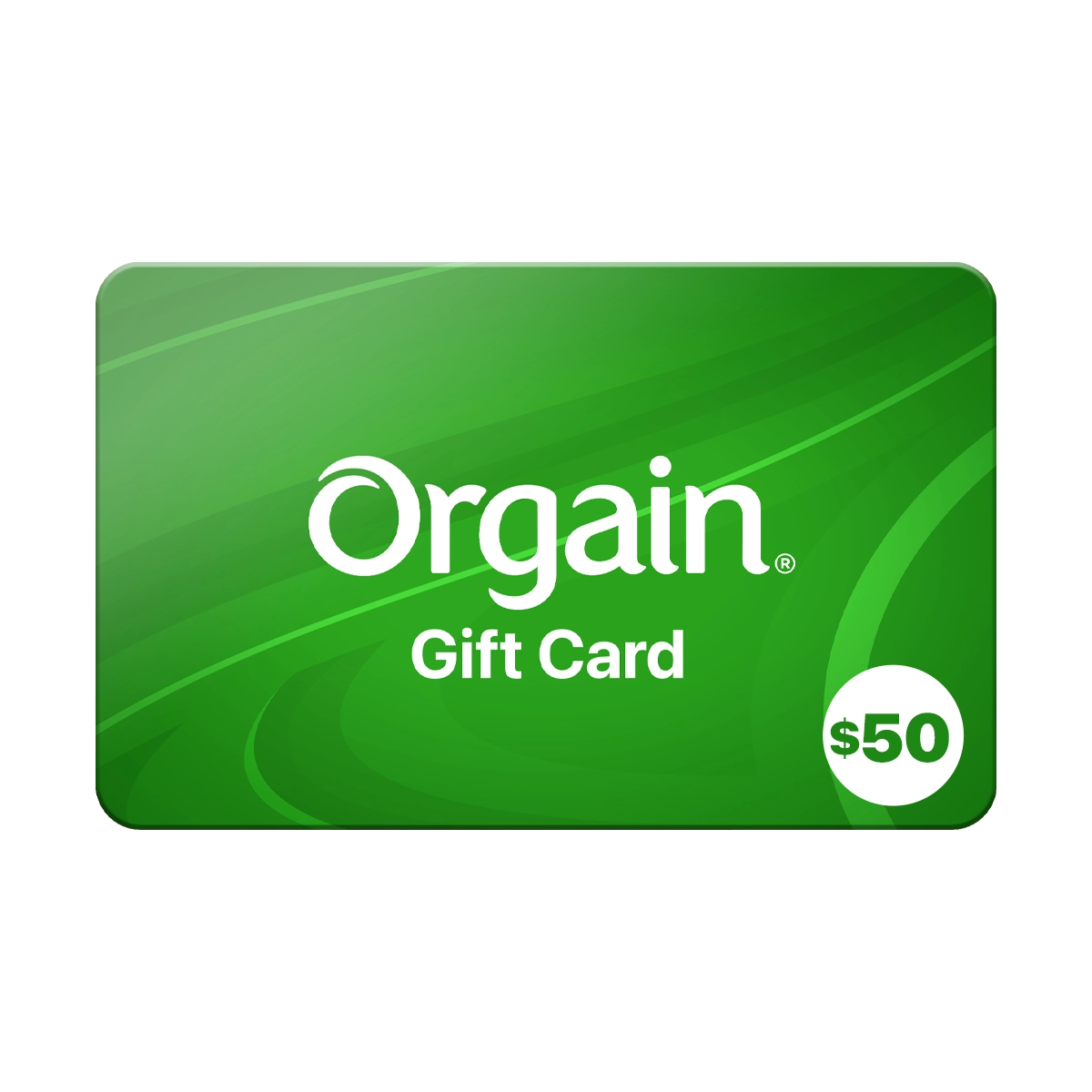 front of orgaen.com $50 Gift Card